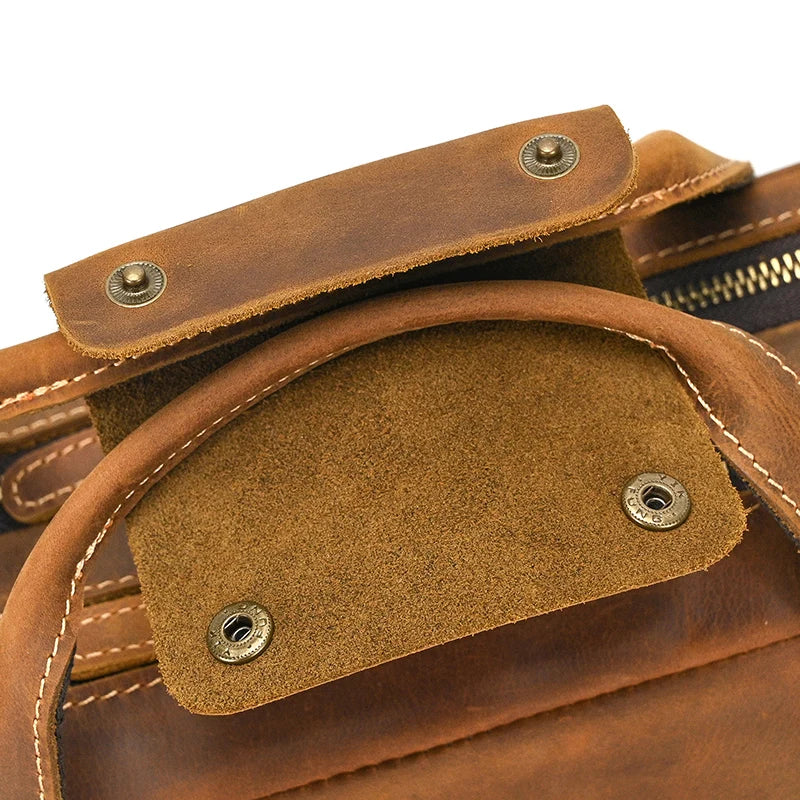 Handmade Full-Grain Leather Briefcase – Fits 17" Laptop