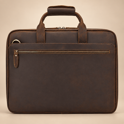 GOLIXO | Mens Leather Bag Laptop Sophisticated Briefcase Style