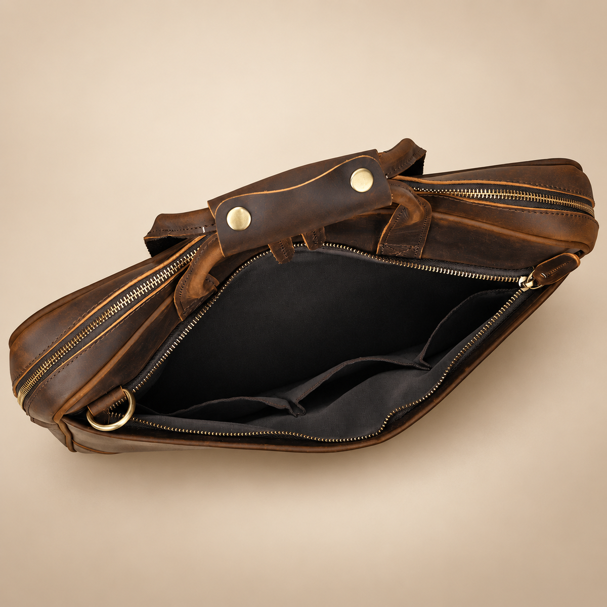 GOLIXO | Mens Leather Bag Laptop Sophisticated Briefcase Style